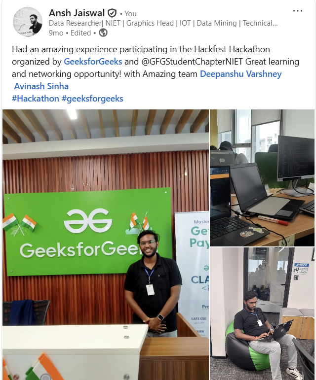 GeeksforGeeks Hackfest Hackathon
